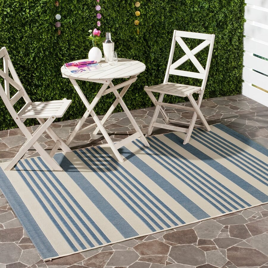 Safavieh Courtyard Cy6062-233 Beige / Blue Striped Area Rug