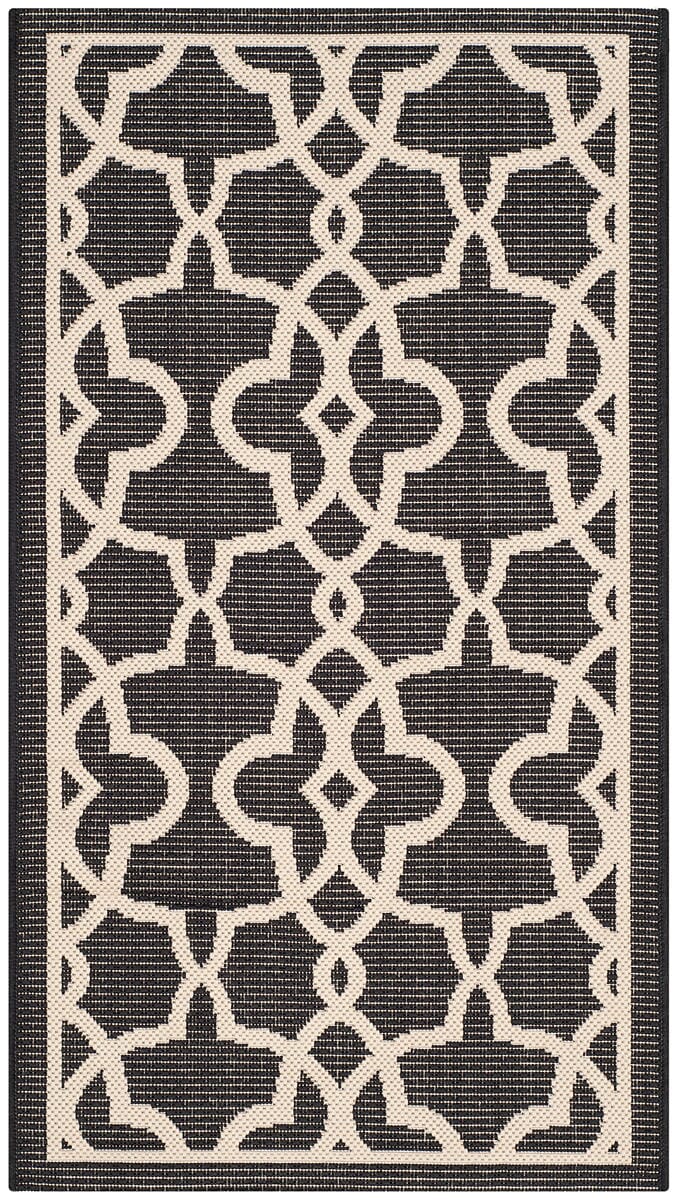 Safavieh Courtyard Cy6071-266 Black / Beige Geometric Area Rug