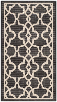 Safavieh Courtyard Cy6071-266 Black / Beige Geometric Area Rug