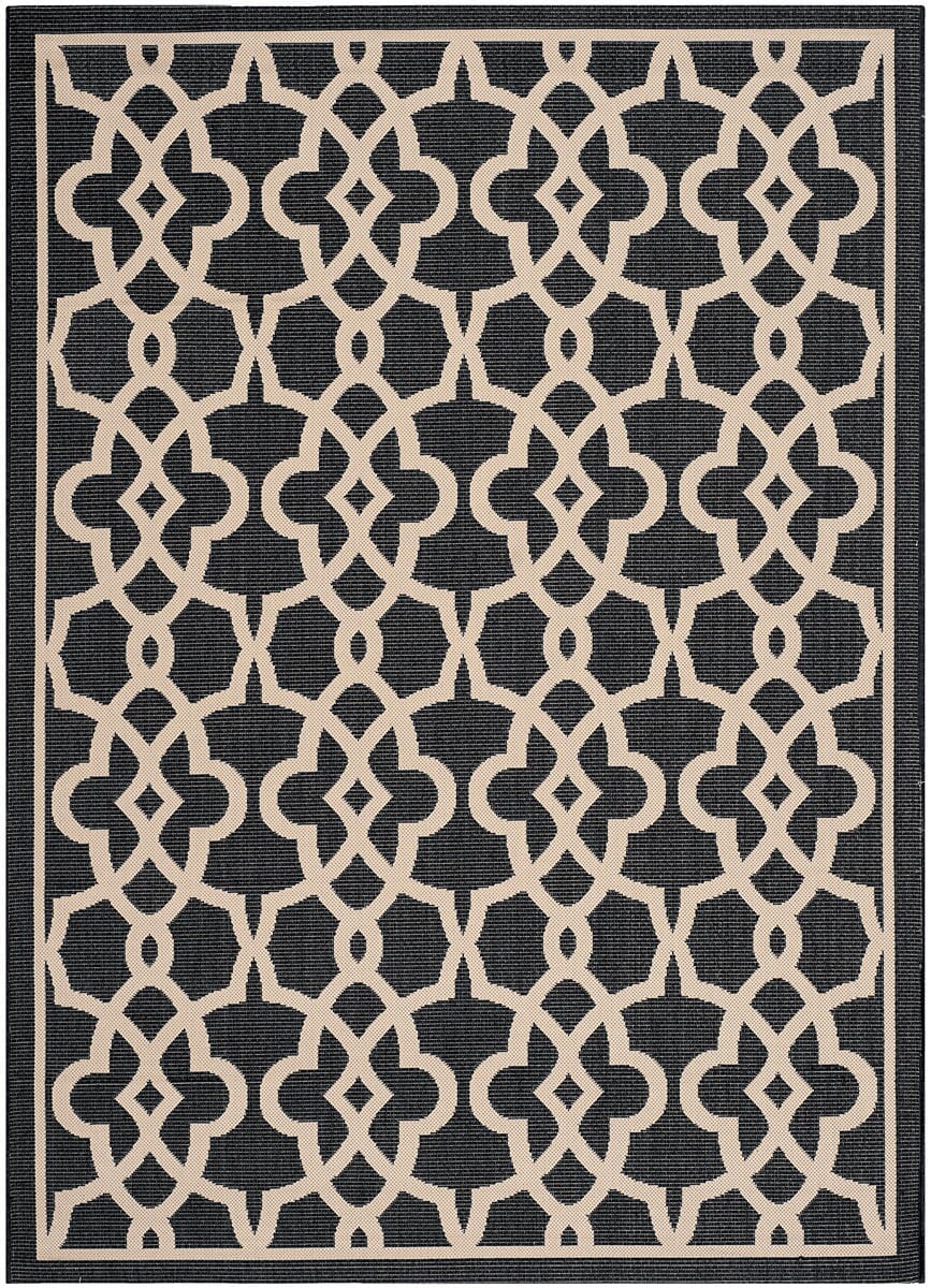 Safavieh Courtyard Cy6071-266 Black / Beige Geometric Area Rug