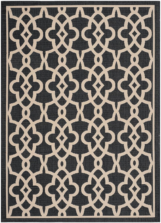 Safavieh Courtyard Cy6071-266 Black / Beige Geometric Area Rug