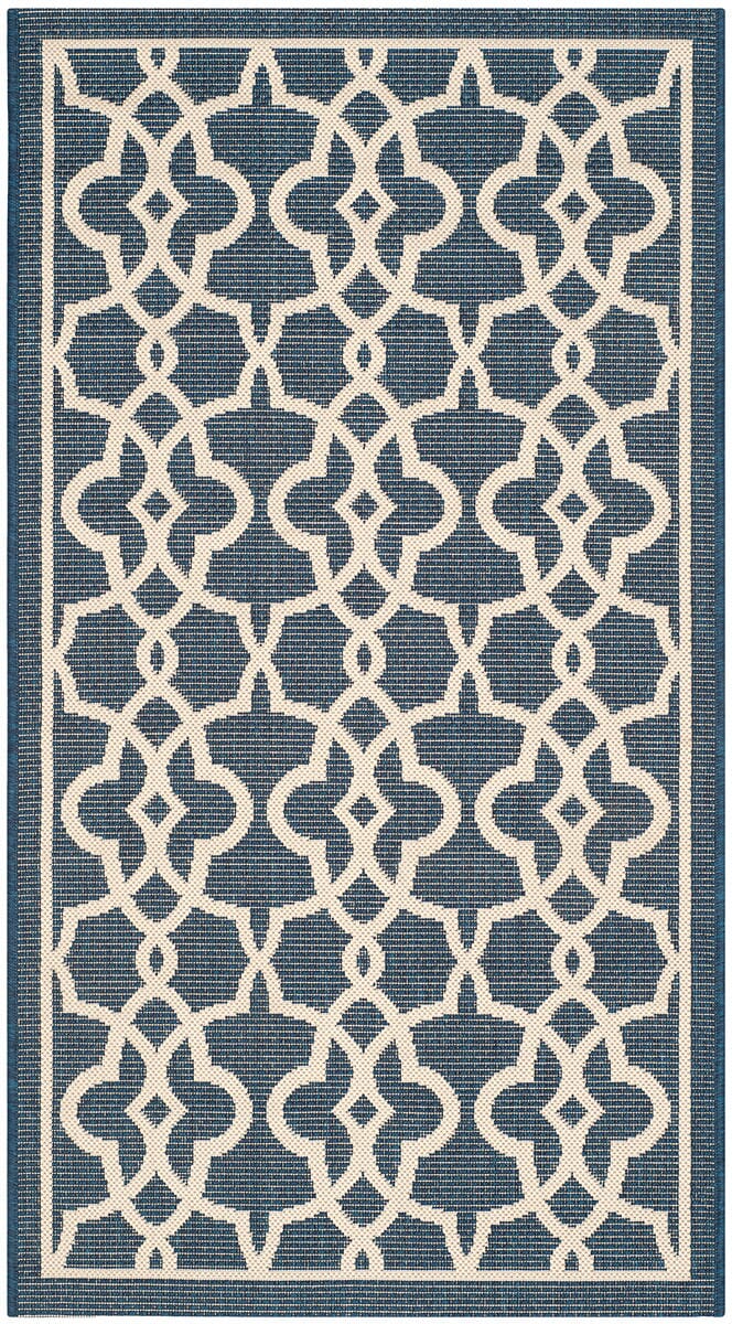 Safavieh Courtyard Cy6071-268 Navy / Beige Geometric Area Rug