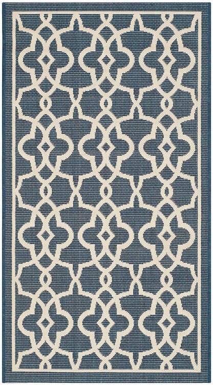 Safavieh Courtyard Cy6071-268 Navy / Beige Geometric Area Rug