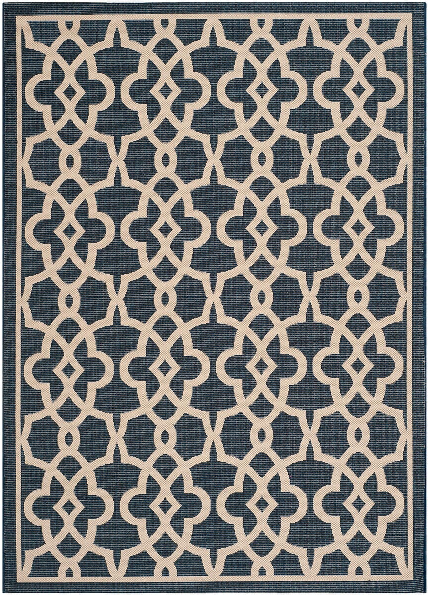 Safavieh Courtyard Cy6071-268 Navy / Beige Geometric Area Rug