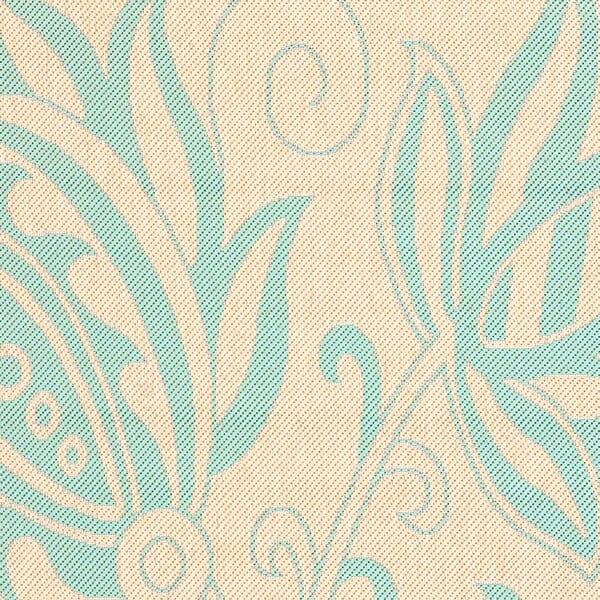 Safavieh Courtyard Cy6109-15 Cream / Aqua Floral / Country Area Rug