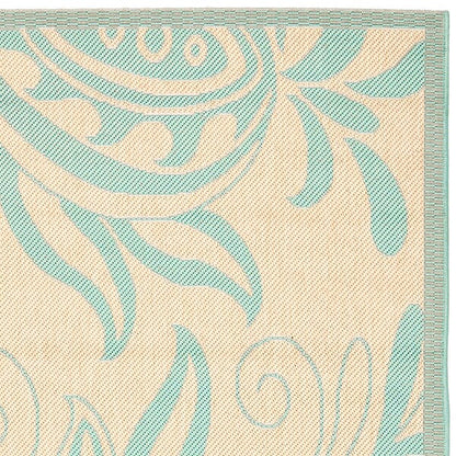 Safavieh Courtyard Cy6109-15 Cream / Aqua Floral / Country Area Rug