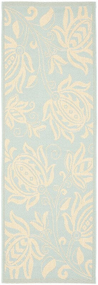 Safavieh Courtyard Cy6109-25 Aqua / Cream Floral / Country Area Rug