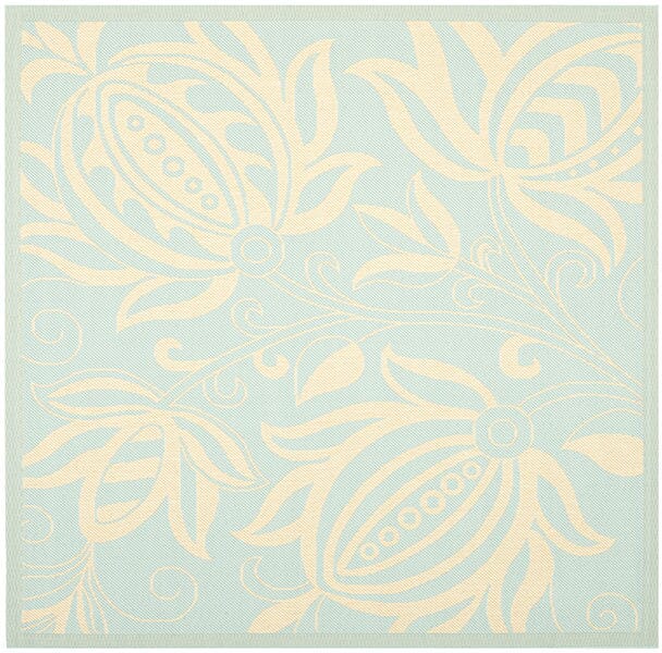 Safavieh Courtyard Cy6109-25 Aqua / Cream Floral / Country Area Rug