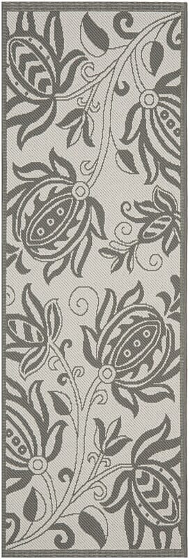 Safavieh Courtyard Cy6109-78 Light Grey / Anthracite Floral / Country Area Rug