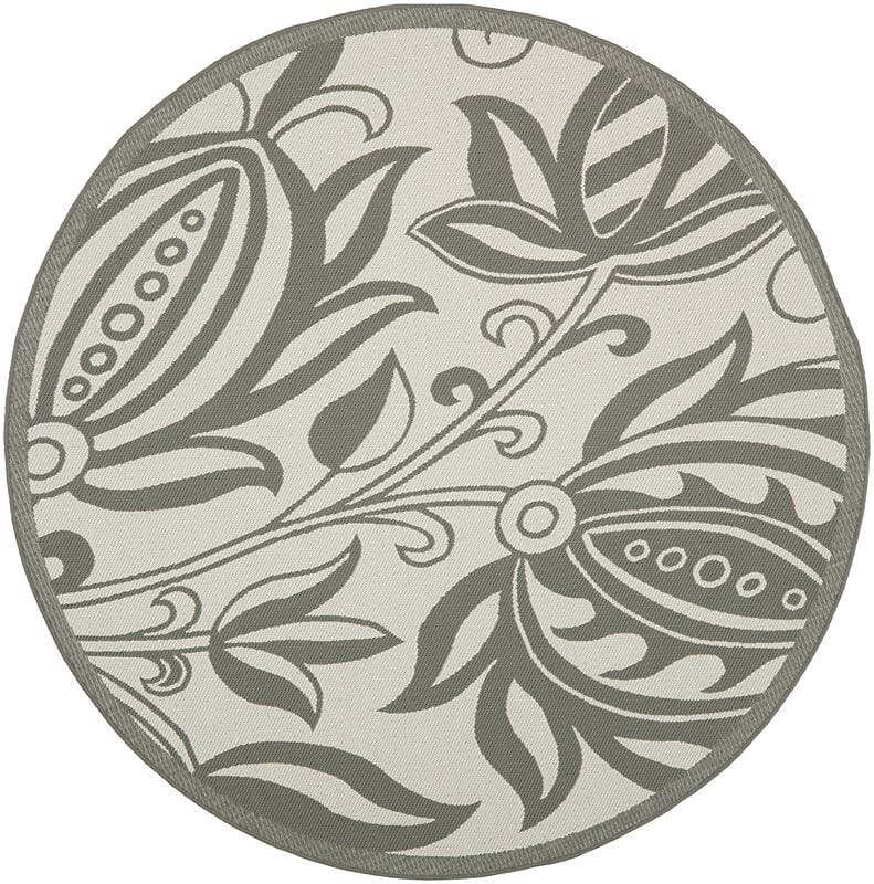 Safavieh Courtyard Cy6109-78 Light Grey / Anthracite Floral / Country Area Rug