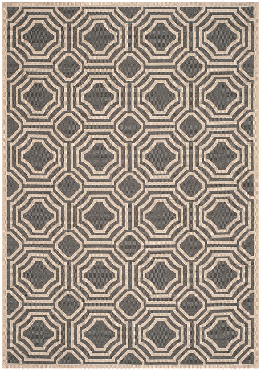 Safavieh Courtyard Cy6112-246 Anthracite / Beige Geometric Area Rug