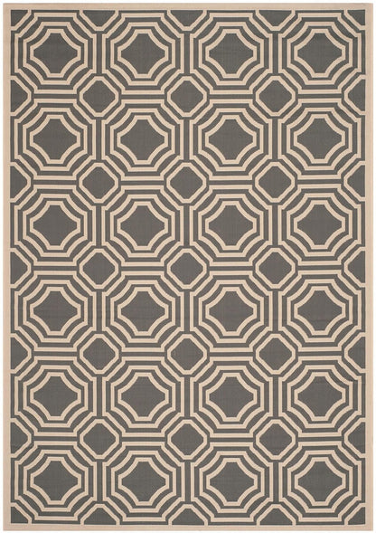 Safavieh Courtyard Cy6112-246 Anthracite / Beige Geometric Area Rug