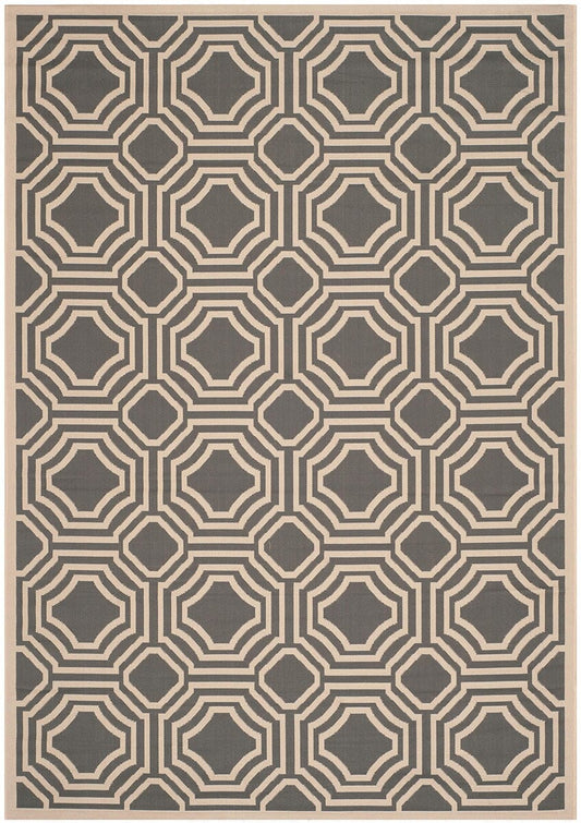 Safavieh Courtyard Cy6112-246 Anthracite / Beige Geometric Area Rug