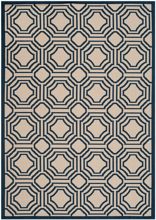 Safavieh Courtyard Cy6112-258 Beige / Navy Geometric Area Rug