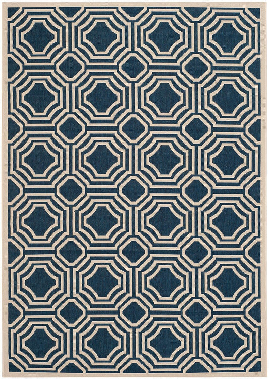 Safavieh Courtyard Cy6112-268 Navy / Beige Geometric Area Rug