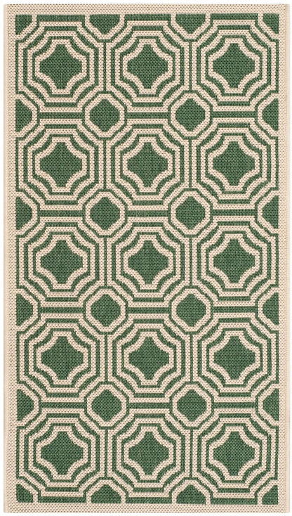 Safavieh Courtyard Cy6112-332 Dark Green / Beige Geometric Area Rug