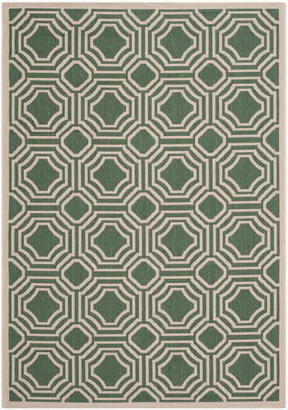 Safavieh Courtyard Cy6112-332 Dark Green / Beige Geometric Area Rug