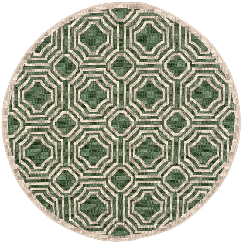 Safavieh Courtyard Cy6112-332 Dark Green / Beige Geometric Area Rug