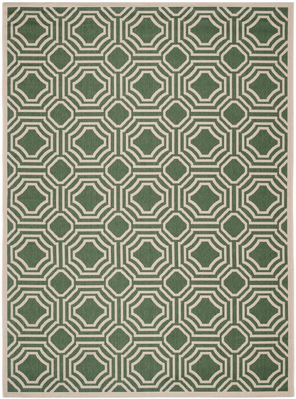 Safavieh Courtyard Cy6112-332 Dark Green / Beige Geometric Area Rug