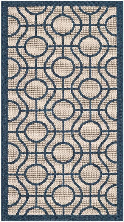 Safavieh Courtyard Cy6115-258 Beige / Navy Geometric Area Rug