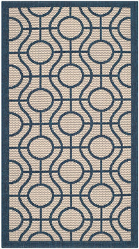 Safavieh Courtyard Cy6115-258 Beige / Navy Geometric Area Rug