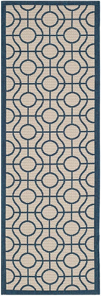 Safavieh Courtyard Cy6115-258 Beige / Navy Geometric Area Rug