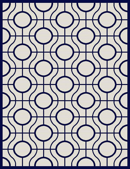 Safavieh Courtyard Cy6115-258 Beige / Navy Geometric Area Rug