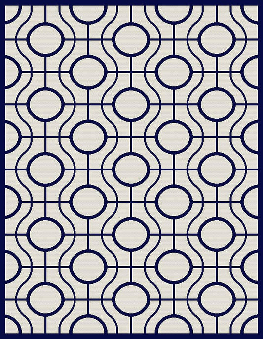 Safavieh Courtyard Cy6115-258 Beige / Navy Geometric Area Rug