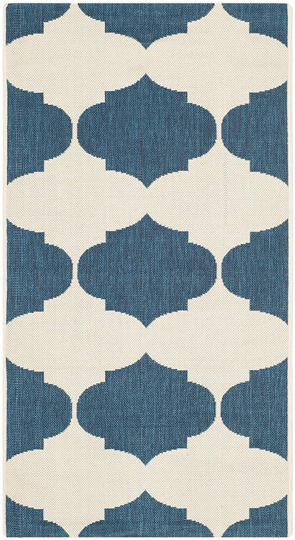 Safavieh Courtyard Cy6162-258 Beige / Navy Damask Area Rug