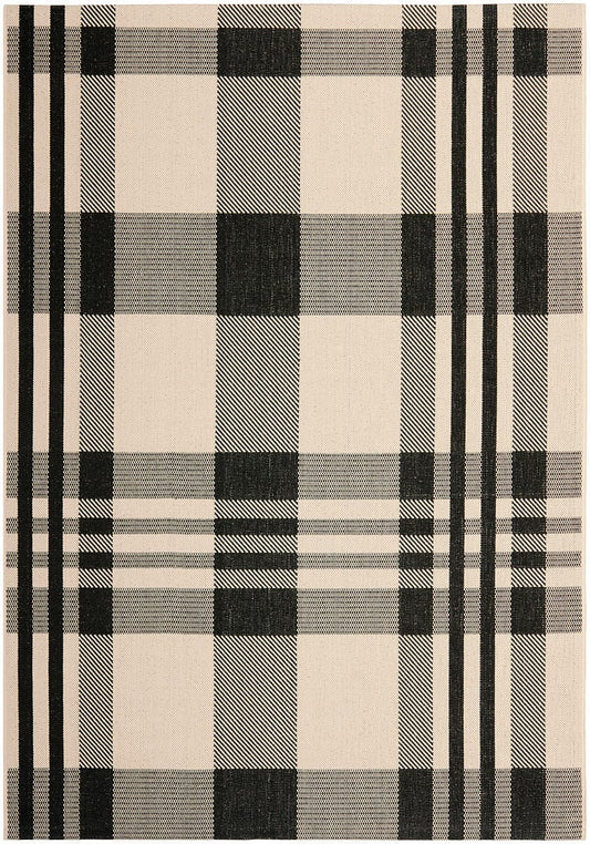 Safavieh Courtyard Cy6201-216 Black / Bone Striped Area Rug