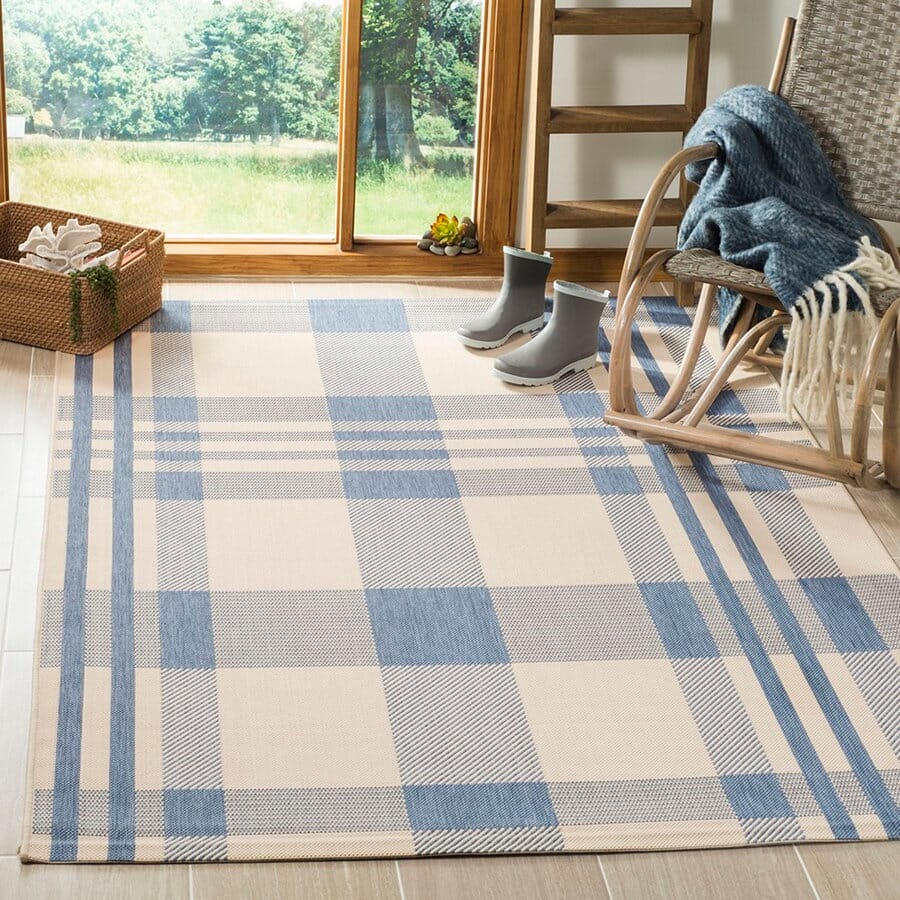 Safavieh Courtyard Cy6201-233 Beige / Blue Striped Area Rug