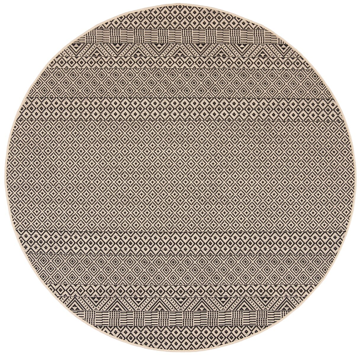 Safavieh Courtyard Cy6235-25612 Beige / Black Moroccan Area Rug