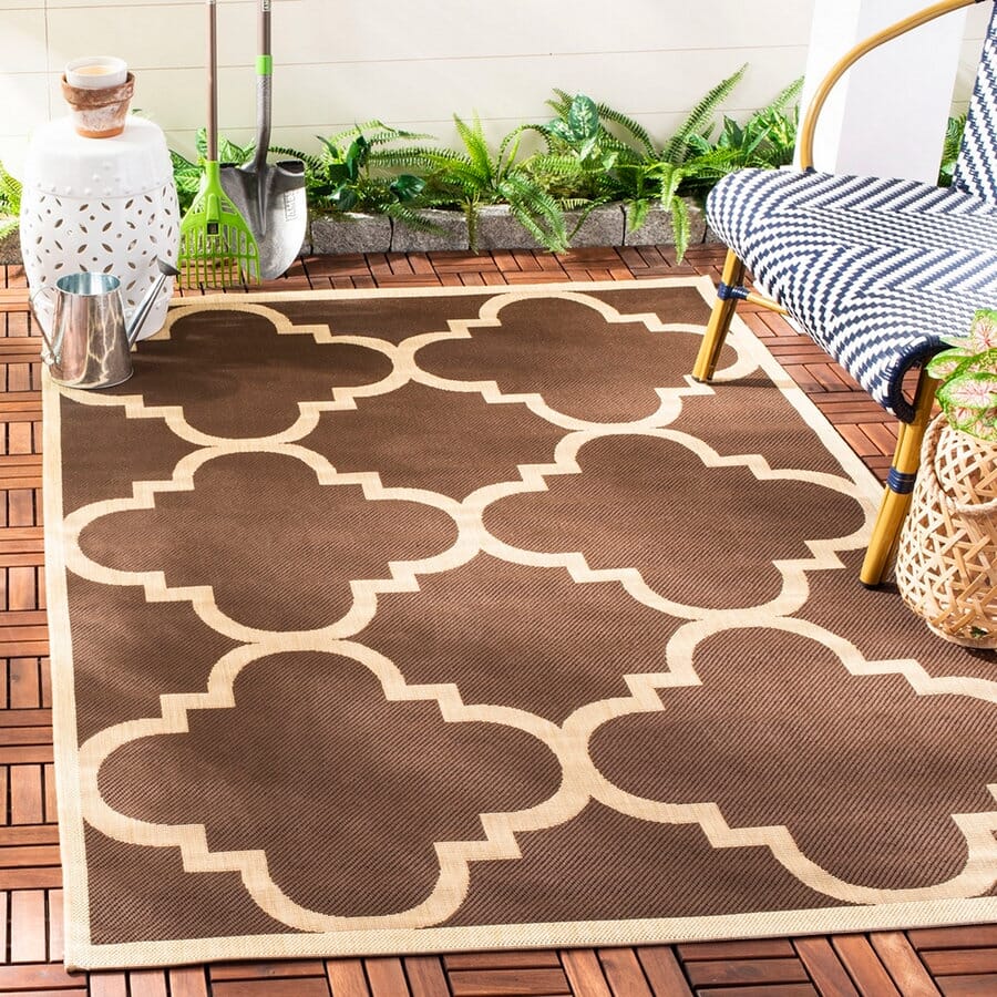 Safavieh Courtyard Cy6243-204 Dark Brown Geometric Area Rug