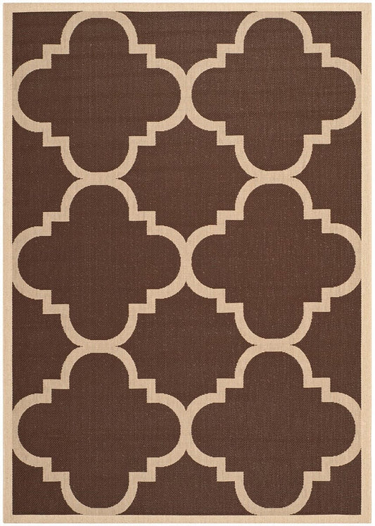 Safavieh Courtyard Cy6243-204 Dark Brown Geometric Area Rug