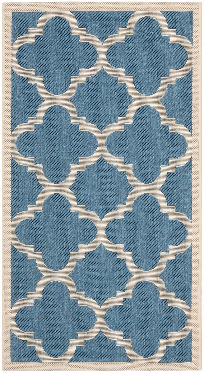 Safavieh Courtyard Cy6243-243 Blue / Beige Geometric Area Rug