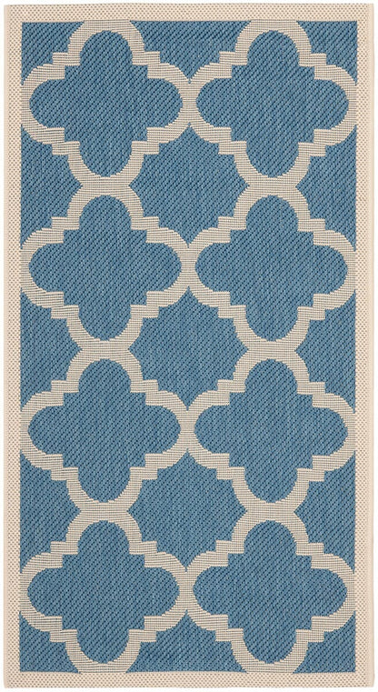 Safavieh Courtyard Cy6243-243 Blue / Beige Geometric Area Rug