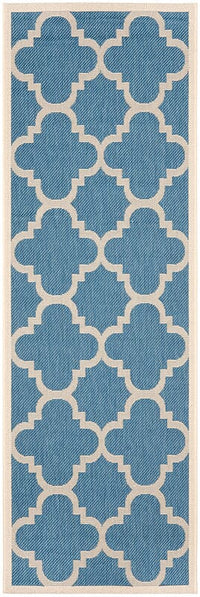 Safavieh Courtyard Cy6243-243 Blue / Beige Geometric Area Rug