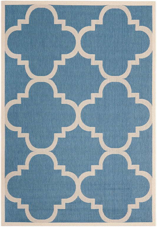 Safavieh Courtyard Cy6243-243 Blue / Beige Geometric Area Rug