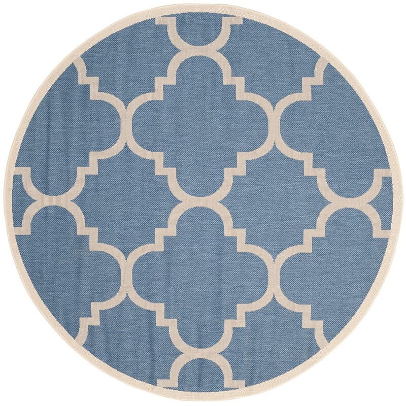 Safavieh Courtyard Cy6243-243 Blue / Beige Geometric Area Rug