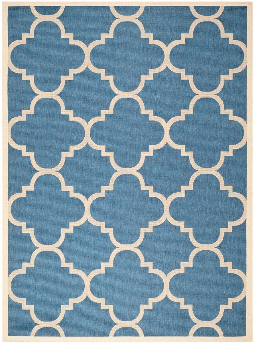 Safavieh Courtyard Cy6243-243 Blue / Beige Geometric Area Rug