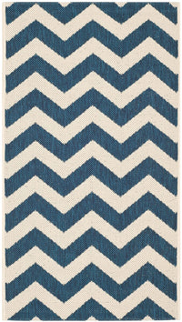 Safavieh Courtyard Cy6244-268 Navy / Beige Chevron Area Rug