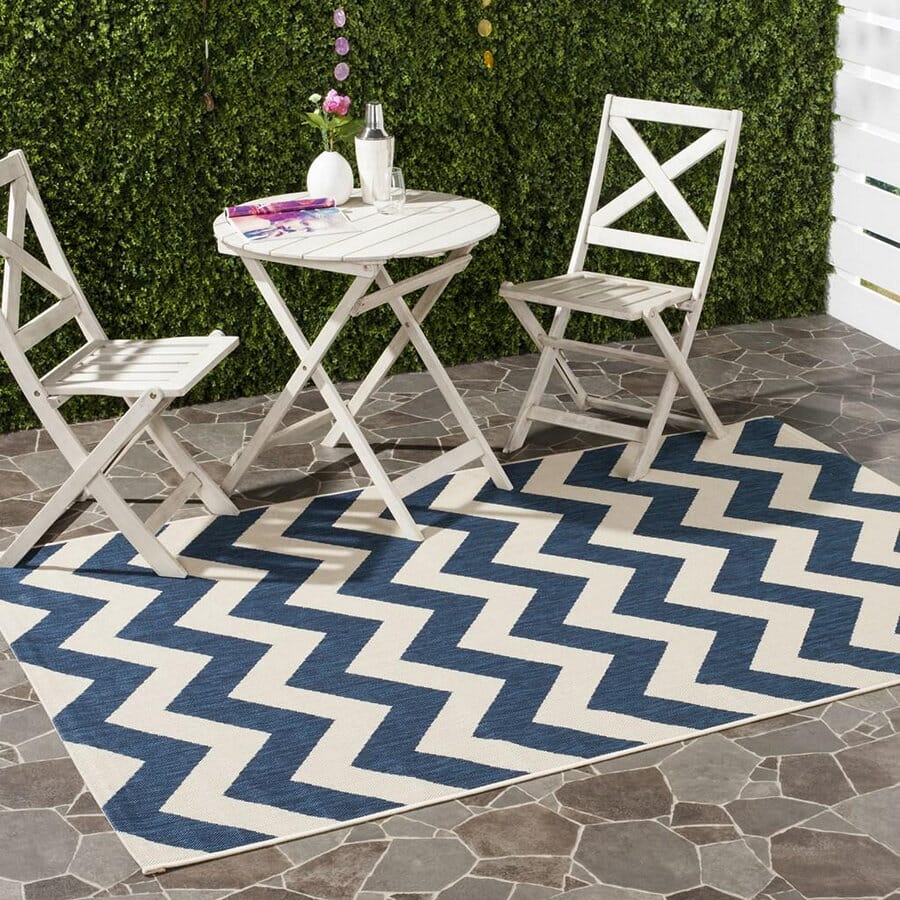 Safavieh Courtyard Cy6244-268 Navy / Beige Chevron Area Rug