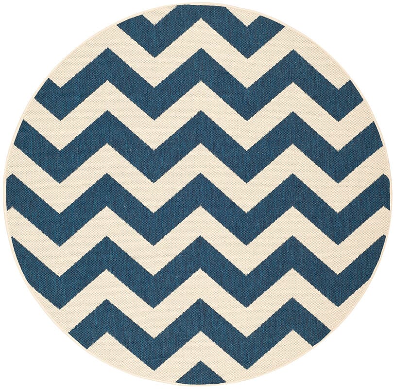 Safavieh Courtyard Cy6244-268 Navy / Beige Chevron Area Rug