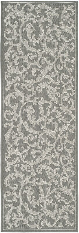 Safavieh Courtyard Cy6533-87 Anthracite / Light Grey Floral / Country Area Rug