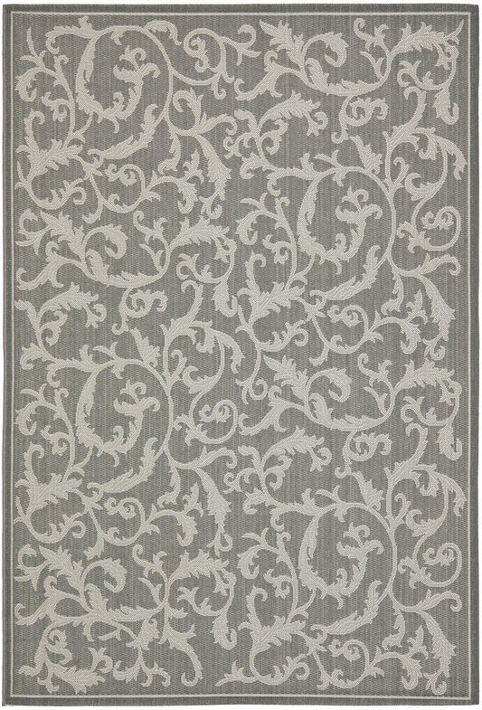 Safavieh Courtyard Cy6533-87 Anthracite / Light Grey Floral / Country Area Rug