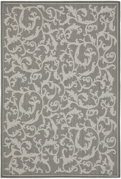 Safavieh Courtyard Cy6533-87 Anthracite / Light Grey Floral / Country Area Rug