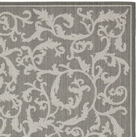 Safavieh Courtyard Cy6533-87 Anthracite / Light Grey Floral / Country Area Rug