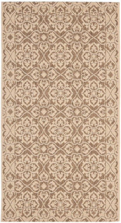 Safavieh Courtyard Cy6550-22 Brown / Creme Damask Area Rug