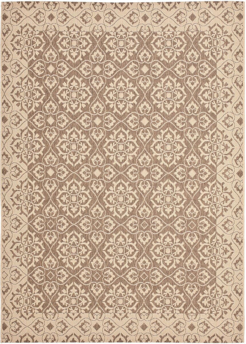 Safavieh Courtyard Cy6550-22 Brown / Creme Damask Area Rug