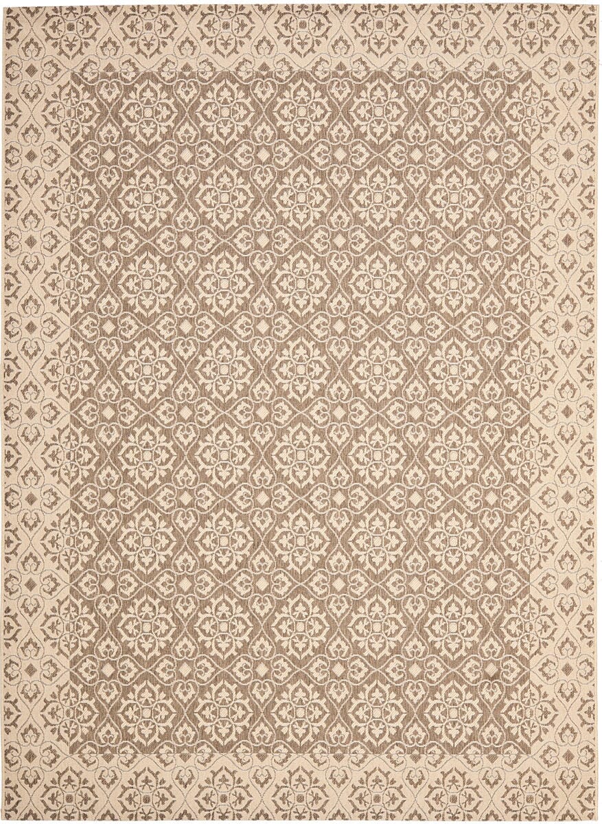 Safavieh Courtyard Cy6550-22 Brown / Creme Damask Area Rug